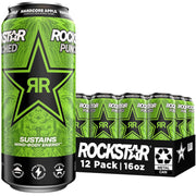 Rockstar Energy Drink Punched Hardcore Apple, 16oz Cans (12 Pack)