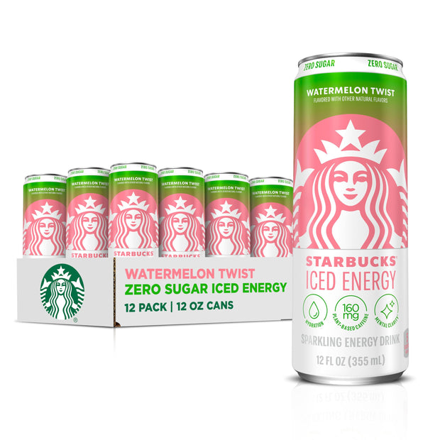 Starbucks Iced Energy Drink, Blueberry Lemonade, Zero Sugar Energy Drink, Plant Based Caffeine, Hydration, Mental Clarity, 12 Fl Oz Cans (Pack of 12)