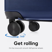 OLIXIS 3-Piece Luggage Set, 20/24/28 Inch Hardside Suitcases with Spinner Wheels, Lightweight ABS Hard Shell Travel Luggage, TSA Approved Lock, Expandable Carry-On & Checked Luggage–Blue