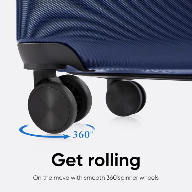 OLIXIS 3-Piece Luggage Set, 20/24/28 Inch Hardside Suitcases with Spinner Wheels, Lightweight ABS Hard Shell Travel Luggage, TSA Approved Lock, Expandable Carry-On & Checked Luggage–Blue