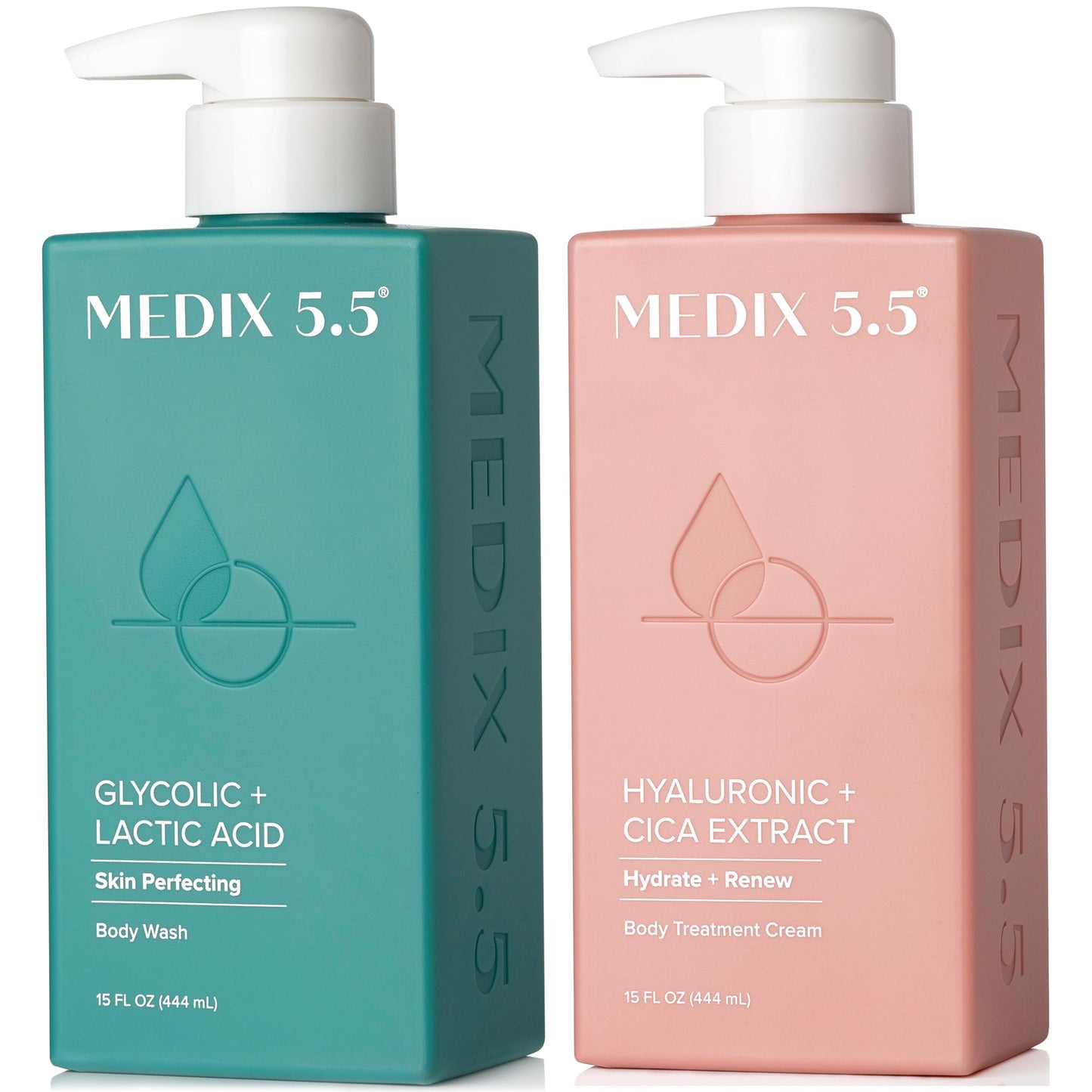 Medix 5.5 Glycolic Acid + Lactic Acid Exfoliating Body Wash Gel | KP Bump Eraser | AHA Exfoliant Skin Care Body Cleanser | Keratosis Pilaris & Acne | Anti Aging AHA Foaming Body & Face Wash, 15 Fl Oz