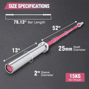 PROOFGOLD 6.6ft/7ft Olympic Barbell Bar 35Lb(15kg)/45LB(20kg) Barbell,Bench Press Bar for Squats and Deadlifts,Olympic Weight Bar for Home Gym,Womens Mens barbell(2inch),500LB/700LB/1000LB