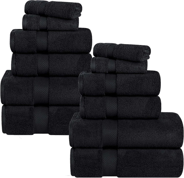 Superior Zero Twist 100% Cotton Bathroom Towels, Super Soft, Fluffy, and Absorbent, Premium Quality 6 Piece Towel Set with 2 Washcloths, 2 Hand Towels, and 2 Bath Towels, Coral