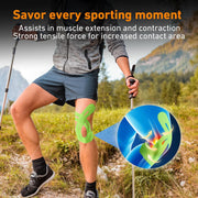 PreCut Kinesiology Tape for Knees, 12 PCS Waterproof KTQUICK Knee Tape for Knee Pain Relief Pre Cut, Original Cotton Athletic Knee Tape, Waterproof & Hypoallergenic Latex-Free for Sports (Black)