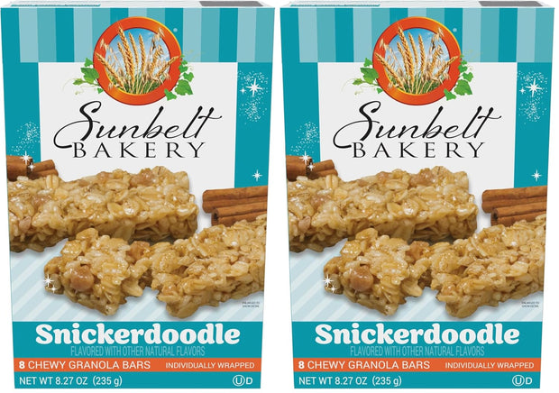 Sunbelt Bakery Snickerdoodle Chewy Granola Bars, 8-1.0 OZ Bars (Pack of 2)