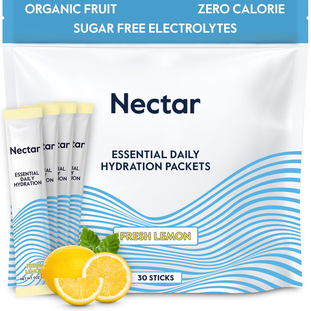 Nectar Hydration Packets - Electrolytes Powder Packets - Sugar Free & 0 Calorie - Organic Fruit Liquid Daily IV Hydrate Packets for Dehydration Relief and Rehydration (Variety 30 Pack)