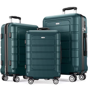 SHOWKOO Luggage Sets Expandable PC+ABS Durable Suitcase Double Wheels TSA Lock Mint Green