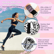 Wrist Ankle Weights for Women Set of 2, Adjustable Silicone Weighted Bangles, Wearable Ultra-durable Strips Weight Bracelet 2 lbs/4 lbs for Yoga, Pilates, Barre, Walking, Arm & Leg Workout