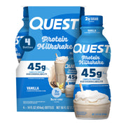 Quest Nutrition Vanilla Protein Shake, 45g Protein, 2g Sugar, 3g Net Carbs, Ready to Drink, Gluten Free, 12 Count
