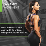PRIMEKINETIX PostureMedic Dynamic Posture Brace for Neck and Back Support -For Enhanced Shoulder Alignment, Posture Improvement & Stretching- M(Blue)