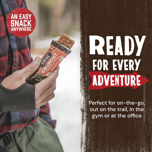 Kodiak Cakes Crunchy Granola Protien Snack Bars, Cookie Butter, High Protein, 100% Whole Grains, 12 boxes with 6 pouches (144 bars)