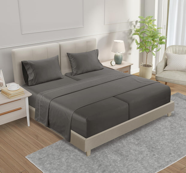 100% Egyptian Cotton Sheets King Size Sheets Set with Fully Elasticated Fitted Sheet & Pillowcase sets, 800 TC Hotel Collection Deep Pocket King Sheet Set, No Pill Soft Breathable Luxury White Bedding