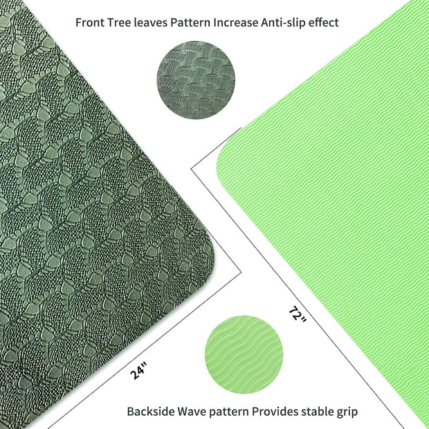 Yoga Mat 1/3 inch QMKGEC Exercise Mats 8mm TPE Non-Slip Extra Thick High-Density Eco Friendly for Yoga Workout Pilates Yoga Mats for Women Men