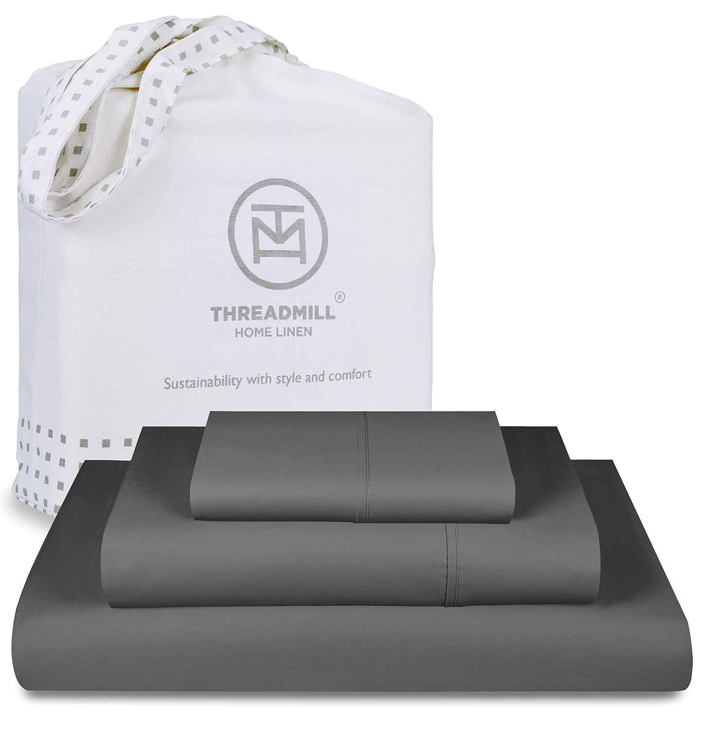 Threadmill American Supima King Size Sheets Set | 656 Thread Count 4 Piece Luxury Bed Sheets for King Size Mattress | 5 Star Hotel Quality Sheets with Elasticized Extra Deep Pocket | White Sheets