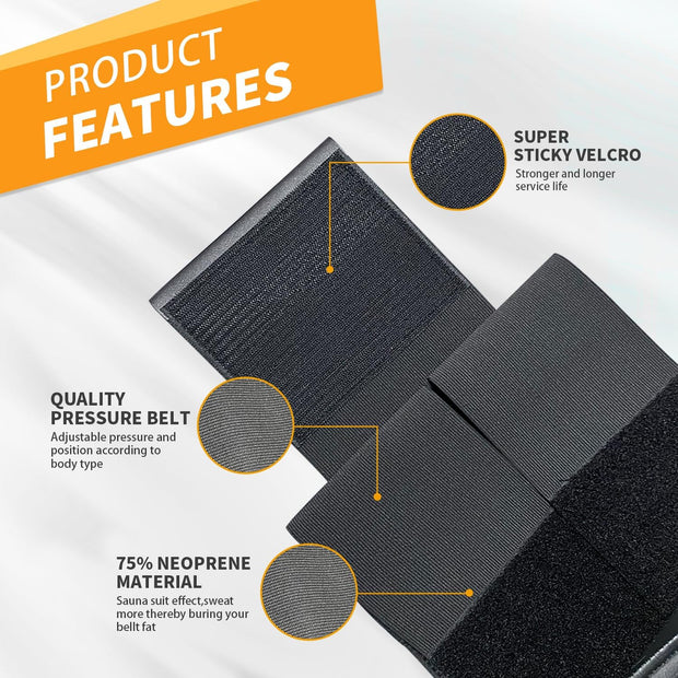 Women's Waist Trainer Corset, Tummy Control Shapewear Belt for Workout, Black