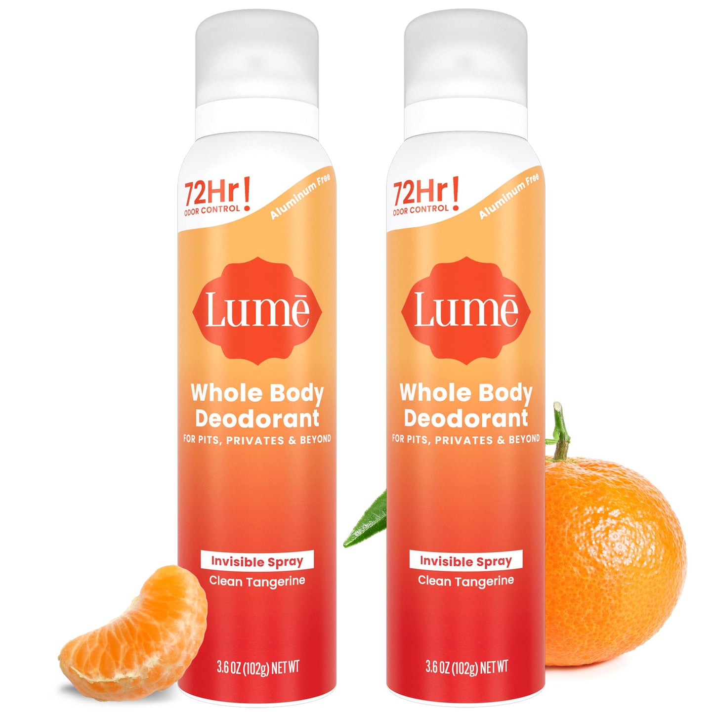 Lume Invisible Spray Deodorant For Women - Whole Body Deodorant Spray - 72 Hr Odor Control - Ozone Friendly, Natural Propellant - Aluminum & Baking Soda Free, Skin Loving - 2 pack (Soft Powder)