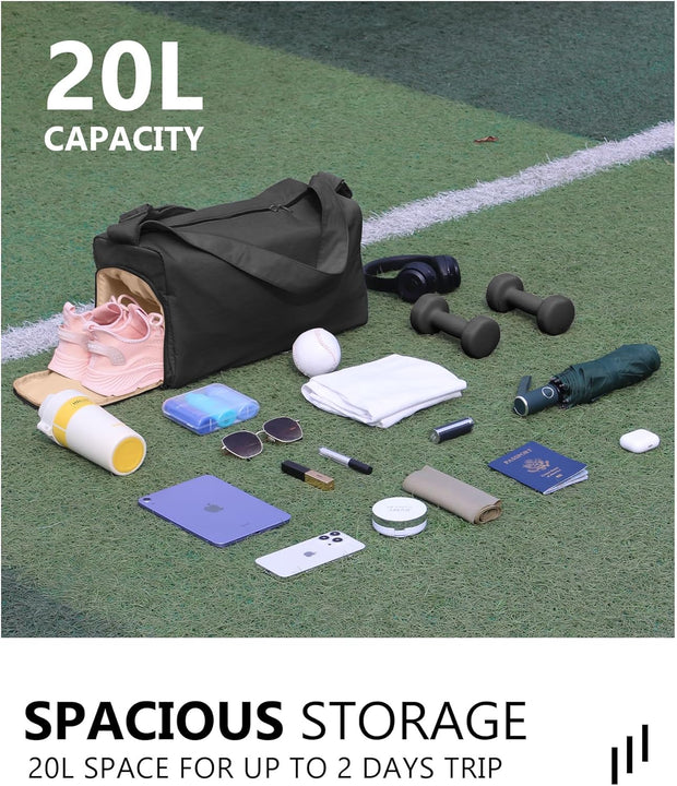 Small Gym Bag for Women with Shoes Compartment, Stylish Duffle Travel Bag for Plane, Lightweight Duffle Bag for Women & Men, Sport Gym Tote Bag with Wet Pocket for Yoga, Pilates, Swimming