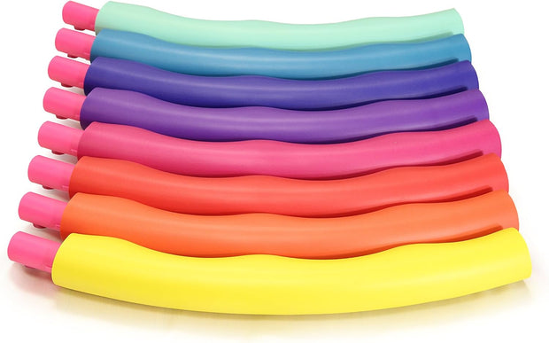 Weighted Hula Hoop, ACU Hoop 5L - 4.9 lb Large, Weight Loss Fitness Workout with ridges. (Rainbow Colors)