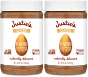 Justin's Classic Almond Butter, Only Two Ingredients, No Stir, Gluten-free, Non-GMO, Keto-friendly, Responsibly Sourced, 16 Ounce Jar, Pack of 1