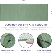 Sunshine Yoga Voyage Yoga Mat, 6 Pack, 72" x 24" Professional Studio and Gym Bulk Yoga Mats, 5mm Thick, Durable, Anti-Tear, Non Slip Fitness and Exercise Mats