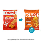 Quest Nutrition Cheese Crackers, Cheddar Blast, 10g Protein, 5g Net Carbs, 1g Sugar, Made with Real Cheese, High Protein Snack, 12 Packs (1.06 oz bags)