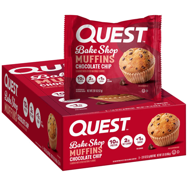 Quest Nutrition Blueberry Muffin, 10g Protein, 3g Net Carb, 2g Sugar, Protein Snack, 8 Count