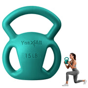 Yes4All Kettlebell 10&15lb Weight with Wide Multigrip Handle for Dumbbell Weights Exercises, Full Body Workout Equipment