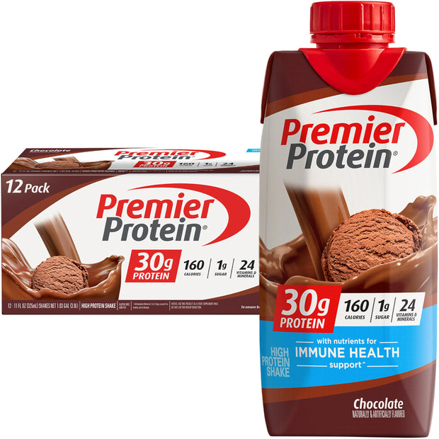 Premier Protein Protein Shake, Chocolate Peanut Butter, 30g Protein, 1g Sugar, 11 fl oz Pack of 12