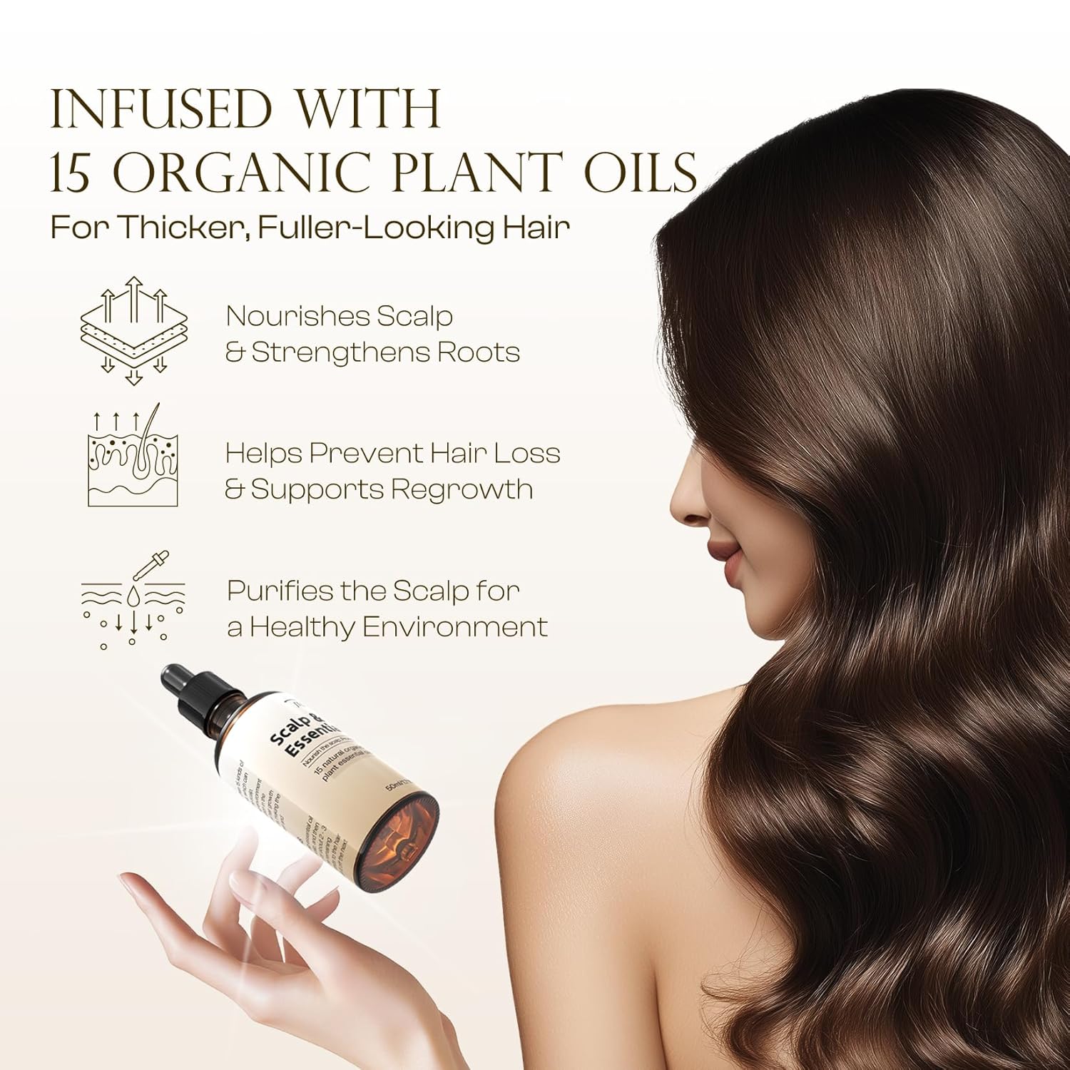 Hair Growth Oil for Hair & Scalp Care: Rosemary Castor Blend Enhances Thickness, Daily Nourishment for Men & Women