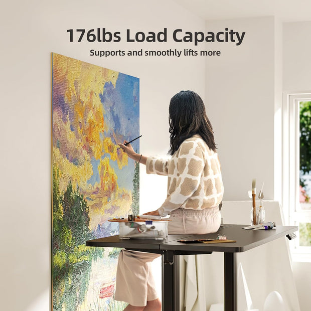 INNOVAR Electric Standing Desk, Adjustable Height Stand up Desks, 48 x 24 Inches Sit Stand up Desk for Home Office Computing, 3-Preset Memory Height Ergonomic Rising Desks, Black