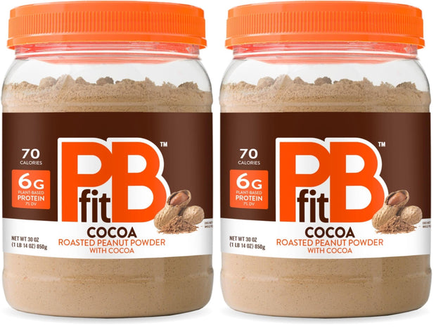 PBfit 30 Ounce Peanut Butter Powder Chocolate Flavor, Cocoa Powdered Peanut Butter Spread From Real Roasted Peanuts and Cocoa, 6g of Protein 7% DV, Gluten-Free, 70 calories, 88% less fat (Pack of 1)