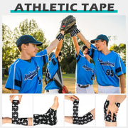 TrelaCo 1 Pcs Wrist Tape Baseball Cross Athletic 2in x 23ft Cotton Cross Wrist Tape Serrated Edges for Fingers Ankles Injury Wrap, Football Baseball Hockey Soccer (White)