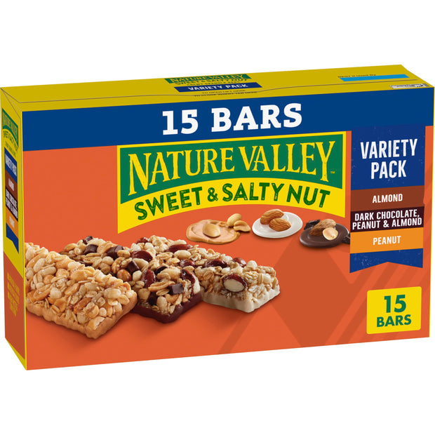 Nature Valley Sweet and Salty Nut Granola Bars, Variety Pack, 24 Bars, 28.8 oz