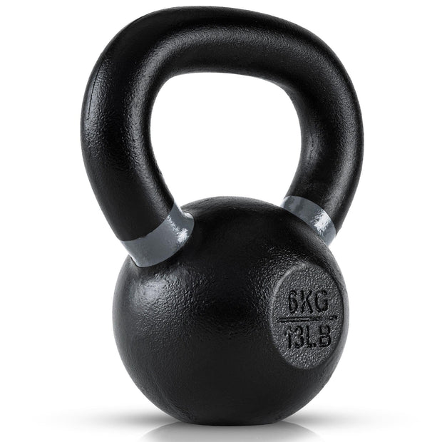 Single Cast Iron Kettlebell | Powder Coated - Wide Handle Weights for Core & Glute Workouts; Swings, Squats, Deadlifts; Strength, Endurance & Flexibility for Men & Women