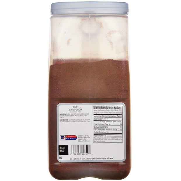 McCormick Culinary Dark Chili Powder, 20 oz - One 20 Ounce Container or Dark Chili Powder, Enhances Nachos, Tacos, Enchiladas and Dark Chocolate
