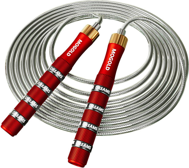 Pro Adjustable Speed Jump Rope - 10ft 4mm PVC Steel Wire with Dual Ball Bearings & 360° Spin - Metal/Rubber Ergonomic Grips for CrossFit, HIIT, Weight Loss, Home Gym Workouts for Men & Women