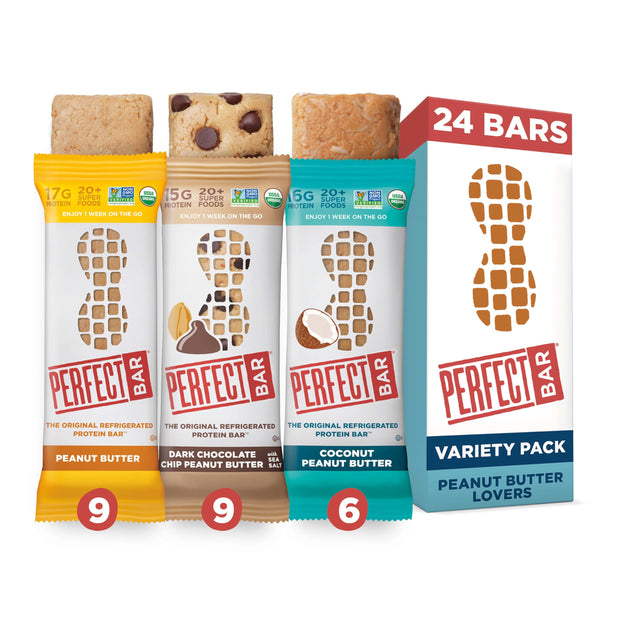 Perfect Bar, Chocolate Chip Cookie Dough Protein Bar, Sports Nutrition Protein Bars, Gluten Free Protein Bars, Soy Free Protein Bars, Non GMO, No Sugar Alcohols, 2.2 Ounce Bar, 24 Count