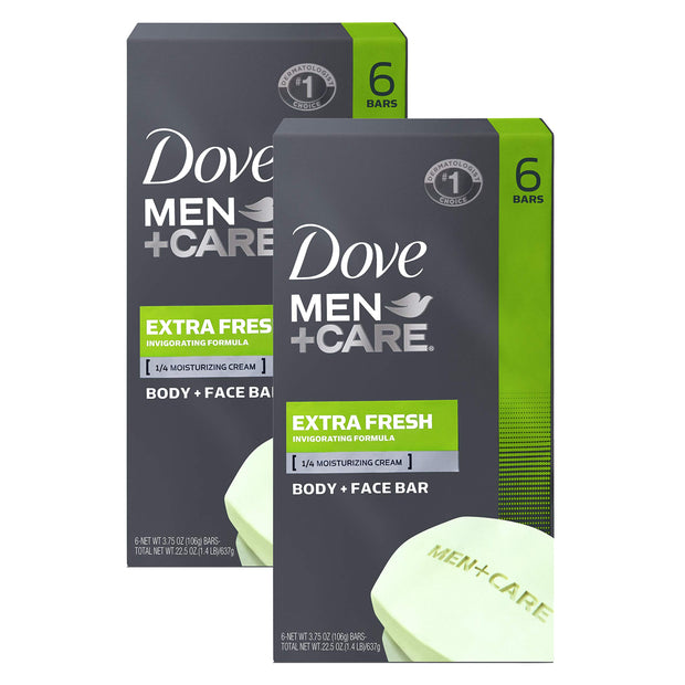DOVE MEN + CARE Body and Face Bar Bars To Clean and Hydrate Skin Body and Facial Cleanser More Moisturizing Than Bar Soap 8 Count(Pack of 9)