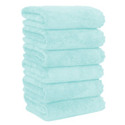 MOONQUEEN 6 Pack Premium Hand Towels - Quick Drying - Microfiber Coral Velvet Highly Absorbent Towels - Multipurpose Use as Hotel, Bathroom, Shower, Spa, Hand Towel 16 x 28 inches (Gray)