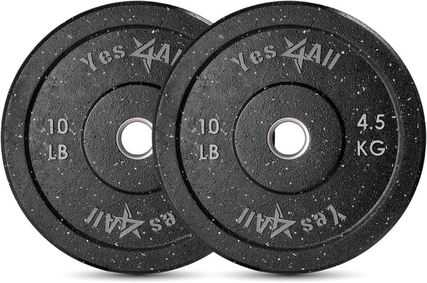 Yes4All 2" Bumper Plate, 10-190 LB Olympic Rubber Weight Plate with Steel Hub for WeightLifting, Strength Training, Home Gym, Less Impact, Absorb Bounce & Shock, Multiple Options