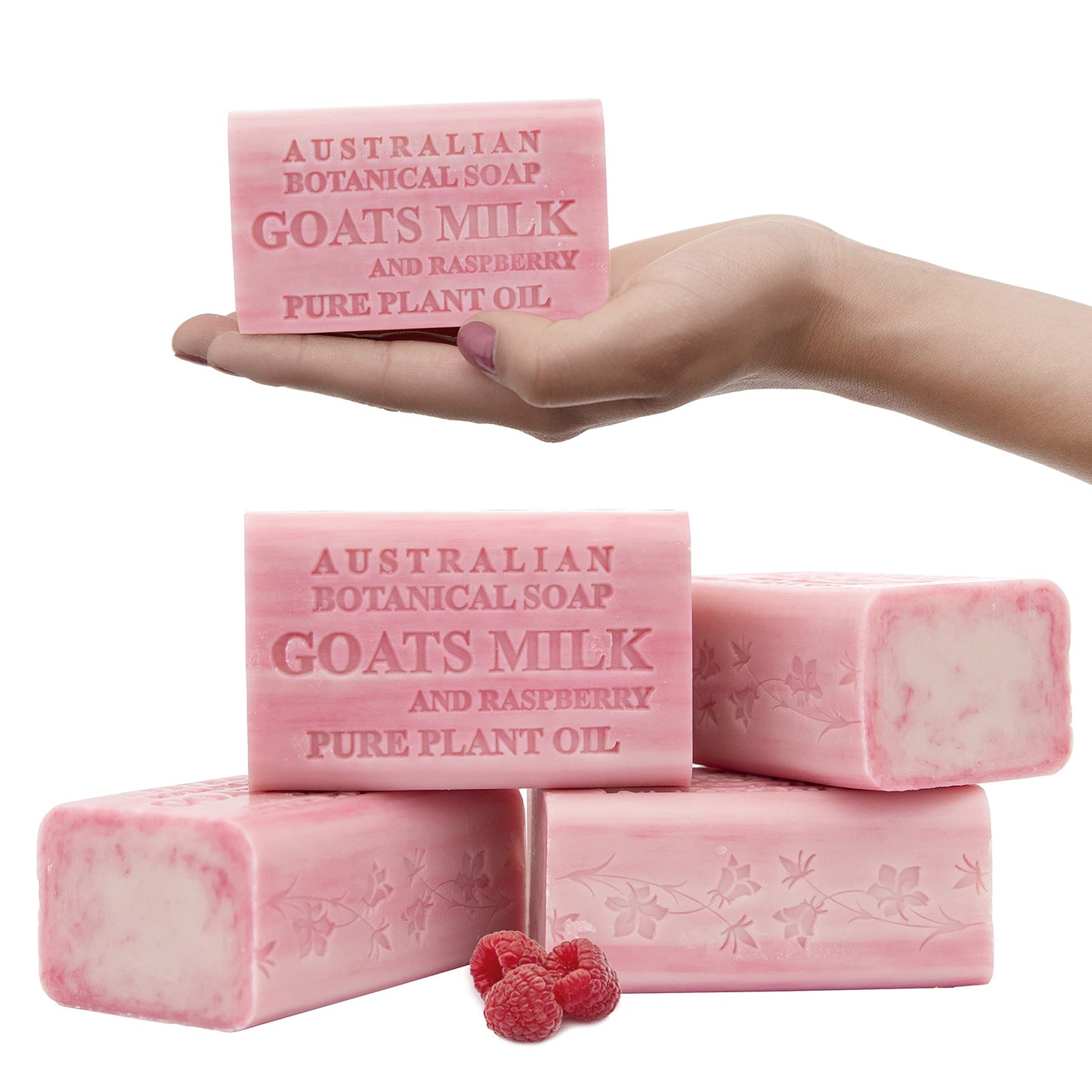 Australian Botanical Soap, Sea Salt, Lemongrass, Pink Lychee, Valencia Orange 6.6 OZ, Luxury Soap Bars Enriched with Shea Butter, Vegan Friendly Assorted Pack of 4