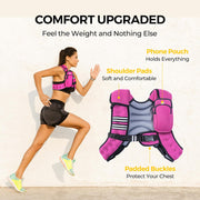 PACEARTH Weighted Vest,4lb/6lb/10lb/12lb/16lb/20lb/25lb/30lb Weight Vest with Reflective Stripe, Body Weight Vests Adjustable for Men, Women Workout, Strength Training, Running, Walking, Jogging