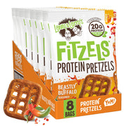 Lenny & Larry's FITZELS Protein Pretzels (Cinnamon Buns) 8 Individual Bags 3 oz Each – High Protein Snacks with 20g of Plant Based Protein – Healthy Vegan Pretzels – Delicious Salty Taste