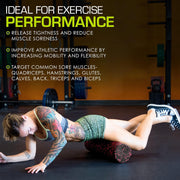 ProsourceFit High Density Foam Rollers 12 - inches Long, Firm Full Body Athletic Massage Tool for Back Stretching, Yoga, Pilates, Post Workout Muscle Recuperation, Black/Green