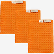 Luxury Japanese Cotton Waffle Bath Towel | Plush, Absorbent, and Quick Dry (Coral Orange, Hand Towel, 32" x 16")