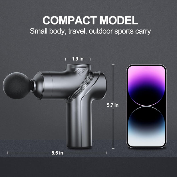 Massage Gun Deep Tissue, Silent Brushless Motor and Portable Massage Gun with 4 Interchangeable Heads for Deep Muscle Relief and Relaxation, Relax Gift