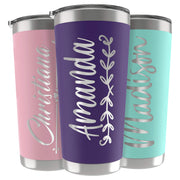 Personalized Gifts For Men - 20 Oz. Custom Tumblers w/Lid, Black - Insulated Travel Coffee Mugs - Optional Straw Set, Stainless Steel Double Wall Coffee Tumbler, Personalized Cups
