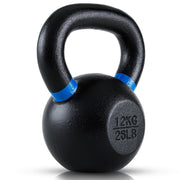 Single Cast Iron Kettlebell | Powder Coated - Wide Handle Weights for Core & Glute Workouts; Swings, Squats, Deadlifts; Strength, Endurance & Flexibility for Men & Women