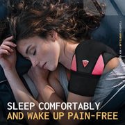 Shoulder Brace - Support & Injury Prevention Brace- Joint Pain Releaser- Shoulder Compression Wrap Strap - Adjustable Injury Accessories for Shoulders - Premium Quality Strap by FIGHTECH (Pink, L-XL)