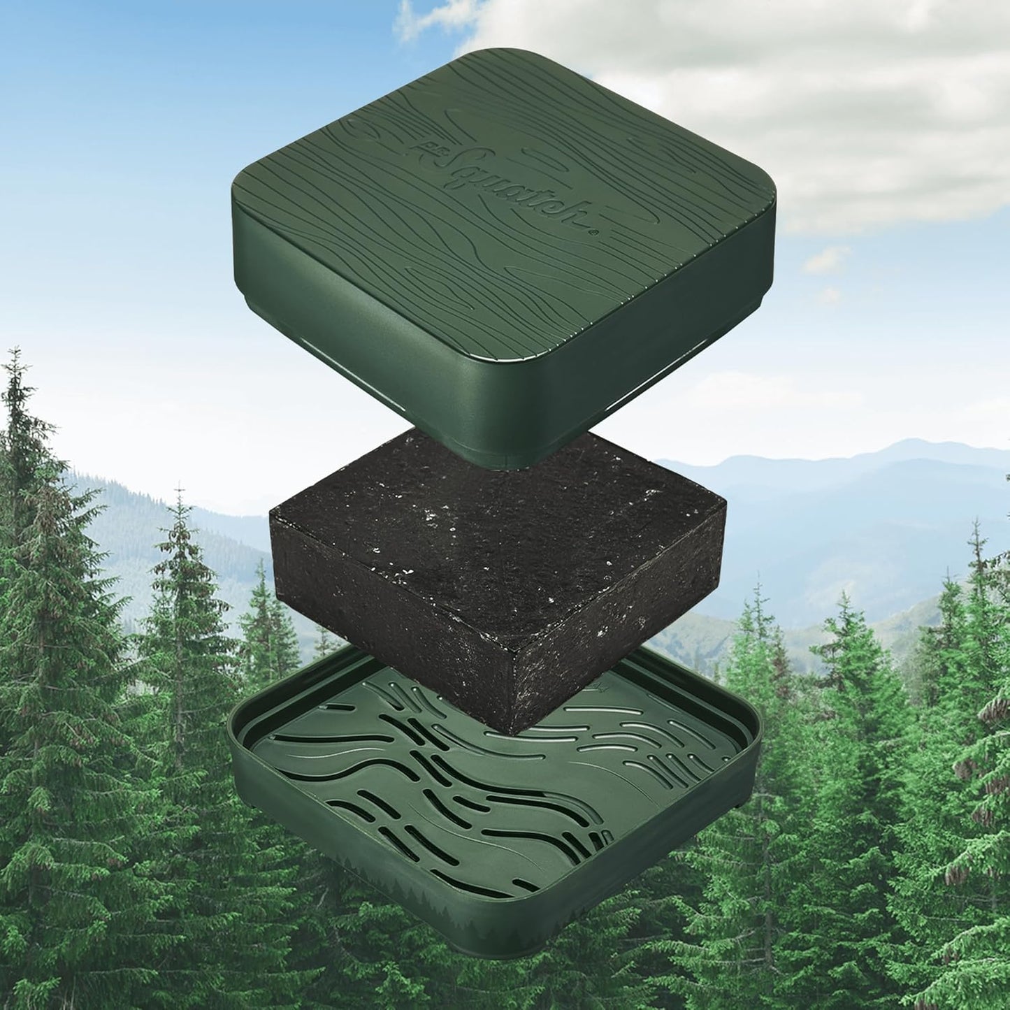 Dr. Squatch NEW Bricc House Travel Pack - Soap Travel Case + Cool Fresh Aloe, Coconut Castaway Soap + Rainforest Rapids Deodorant + Original Squatch Lip Balm - Full Routine Natural Men's Care Kit